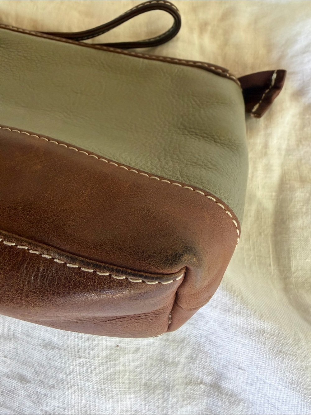 Latico Leather Wristlet – Sage Green and Brown - Picture 5 of 11
